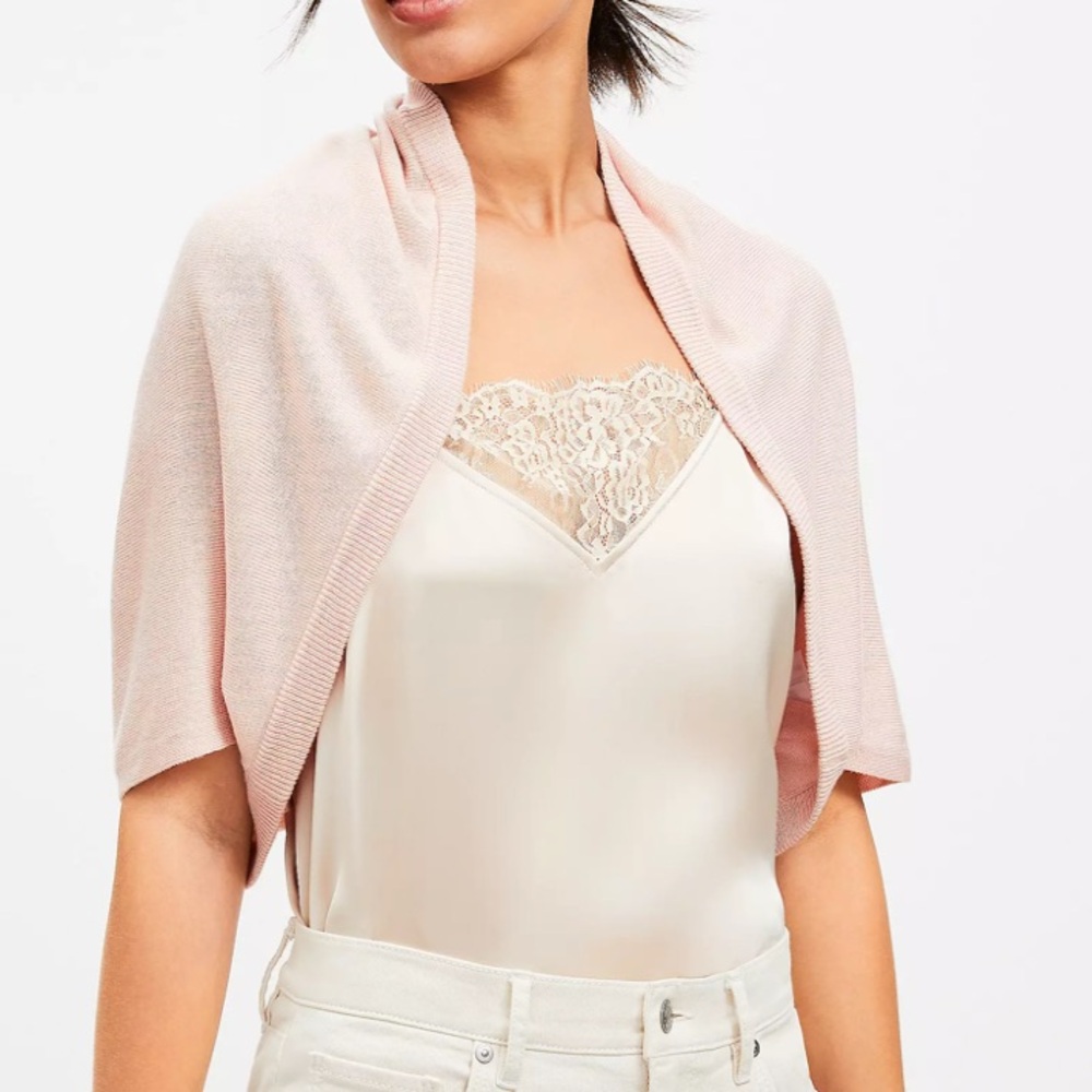 NWT Loft Cocoon shrug- pale pink- M/L